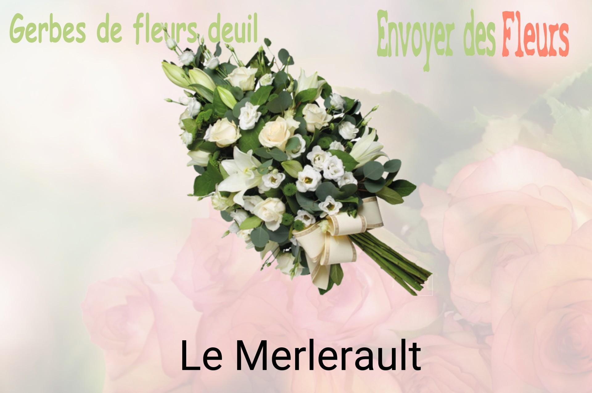 Gerbe de fleurs de deuil livrée à Le Merlerault